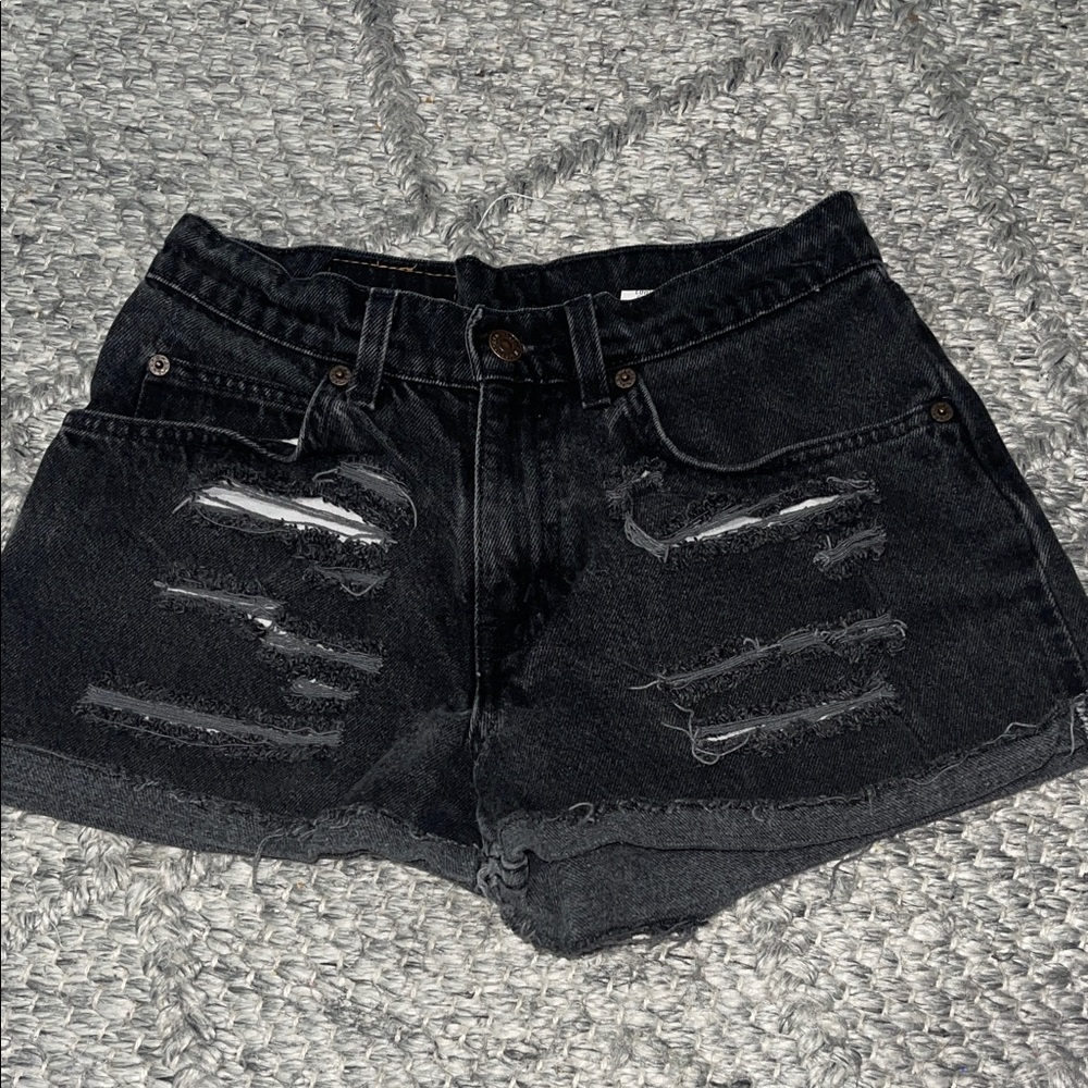 Levi's Dark Distressed Jean Shorts